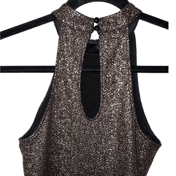 Gorgeous gold high neck metallic dress A15 - Picture 4 of 5